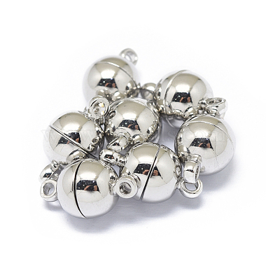 Real Platinum Plated Round Brass Magnetic Clasps