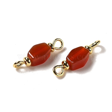 Natural Red Agate Connector Charms(FIND-C046-09A-G)-2