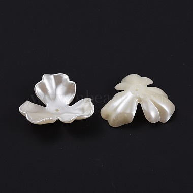 3-Petal Flower ABS Plastic Imitation Pearl Bead Caps(OACR-R016-05)-2