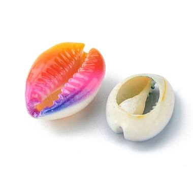 40pcs 5 styles de perles de coquille de cauris naturelles imprimées(SSHEL-FS0001-02)-3