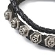 PU Leather & Waxed Cords Triple Layer Multi-strand Bracelets(BJEW-G709-07)-2