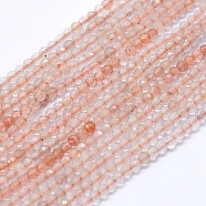 Natural Strawberry Quartz Beads Strands, Grade A, Gradient Color, Gradient Style, Round, Faceted, 3mm, Hole: 0.5mm, about 153pcs/strand, 15.35 inch(39cm)(G-D0013-09)