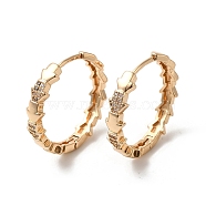 Brass Cubic Zirconia Hoop Earrings for Women, Arrows, Light Gold, 25x5mm(EJEW-M238-08KCG)