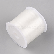 Flat TPU(Thermoplastic Polyurethane) Elastic Ribbon, Frosted Ribbon with Spool, Clear, 8x0.2mm, 10.93 yards(10m)/roll(EW-WH0003-13B)