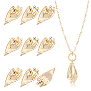 10Pcs Brass Pendants, OK Gesture Charm, Real 18K Gold Plated, 14.5x6.5x3mm, Hole: 1mm(FIND-BC0003-68)