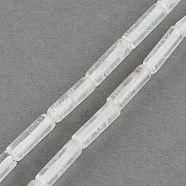 Natural Quartz Crystal Beads Strands, Rock Crystal Beads, Tube, Clear, 13x4~5mm, Hole: 1mm, about 27~30pcs/strand, 15.3 inch(G-R181-22)