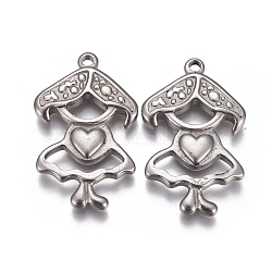 304 Stainless Steel Pendants, Frog, Stainless Steel Color, 27x17x3mm, Hole: 1.8mm(STAS-F207-17P)