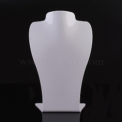 Organic Glass Necklace Displays, Necklace Bust Display Stand, White, 290x186x89mm(NDIS-P002-01A-L)