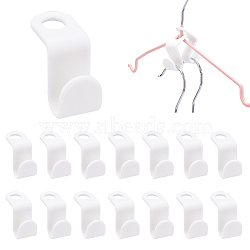 Gorgecraft 50Pcs ABS Plastic Hook Hangers, White, 4.4x1.9x0.3cm, Hole: 9x11mm(KY-GF0001-13)
