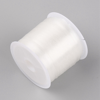Flat TPU(Thermoplastic Polyurethane) Elastic Ribbon, Frosted Ribbon with Spool, Clear, 8x0.2mm, 10.93 yards(10m)/roll
