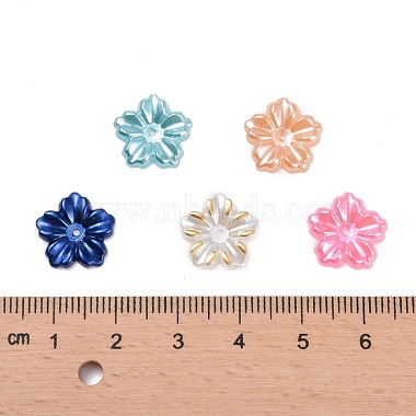 5-Petal ABS Plastic Imitation Pearl Bead Caps(SACR-R862-M)-5