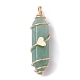 Natural Mixed Gemstone Copper Wire Wrapped Double Terminal Pointed Pendants(PALLOY-JF02547)-3