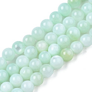 Natural Freshwater Shell Beads Strands, Dyed, Round, Light Cyan, 2.5mm, Hole: 0.5mm, about 122~136pcs/strand, 14.57 inch~15.63 inch(37cm~39.7cm)(BSHE-T009A-01D)