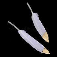Plated Goose Feather Costume Accessories, White, 110~159x13~23mm(FIND-Q042-10)