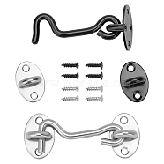 Unicraftale Stainless Steel Inspissate Windows Wind-proof Hook Set, with Screws, Mixed Color, 100x39x18.7mm, Hole: 5mm, Screw: 6.5x15.6mm, 2 colors, 2sets/color, 4sets/bag(STAS-UN0013-02)