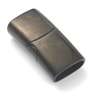 316 Surgical Stainless Steel Magnetic Clasps with Glue-in Ends, Matte Style, Rectangle, Electrophoresis Black, 29x8.5x14mm, Hole: 6x12mm(X-STAS-G241-14B-EB)