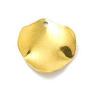 Ion Plating(IP) 201 Stainless Steel Pendants, Leaf Charm, Golden, 16x15.5x1.5mm, Hole: 1.2mm(STAS-G296-12G)