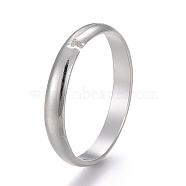 Adjustable 201 Stainless Steel Plain Band Rings, Silver Color Plated, Inner Diameter: 18mm(STAS-P249-25B-S)