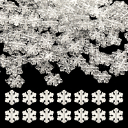 500Pcs Transparent Acrylic Beads, Snowflake, Clear, 12.5x12x2.5mm, Hole: 1.2mm(MACR-SC0002-14)