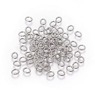 304 Stainless Steel Open Jump Rings, Oval, Stainless Steel Color, 20 Gauge, 5.3x4.5x0.8mm, Hole: 2.5x3mm(X-STAS-I101-62P)