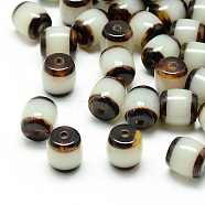 Resin Beads, Imitation Bodhi, Column, Coconut Brown, 9~10x9.5~10mm, Hole: 2mm(X-RESI-T001-10x10-B01)
