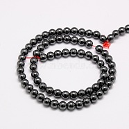 Non-magnetic Synthetic Hematite Beads Strands, Round, Grade AAA, Black, 6mm, Hole: 0.8mm, about  67pcs/strand, 16 inch(G-E133-4C)