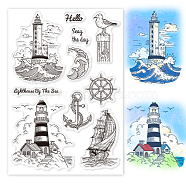 Custom PVC Plastic Clear Stamps, for DIY Scrapbooking, Photo Album Decorative, Cards Making, Lighthouse, 160x110x3mm(DIY-WH0448-0240)