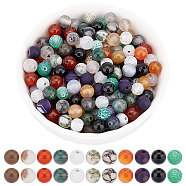 220Pcs 11 Styles Natural Gemstone Beads, Round, Mixed Dyed and Undyed, 6mm, Hole: 0.8~1.2mm, 20pcs/style(G-AR0004-95)