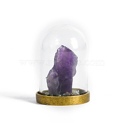 Natural Amethyst Display Decorations, Reiki Energy Stone Cloche Bell Jar Ornaments, Arch, 27x41mm(G-PW0007-068F)