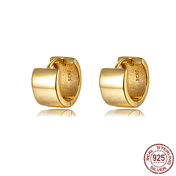 Real 18K Gold Plated 925 Sterling Silver Hoop Earrings, with S925 Stamp, Real 18K Gold Plated, 10x5mm