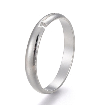 Adjustable 201 Stainless Steel Plain Band Rings, Silver Color Plated, Inner Diameter: 18mm