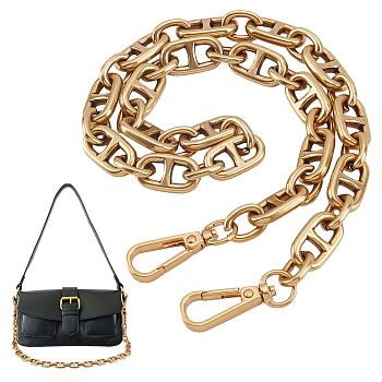 Alloy Bag Chain Strap, with Swivel Clasps, for Bag Accessories Replacement, Antique Golden, 56.5cm