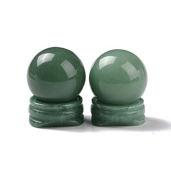 Natural Green Aventurine Display Decorations, Gemstone Sphere, Round, 30x39mm