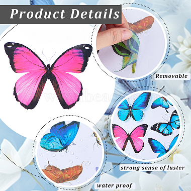 3 Sheets 3 Styles Butterfly PVC Waterproof Self-adhesive Stickers(DIY-CP0009-13)-5