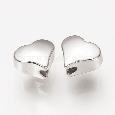 Real Platinum Plated Heart Brass Spacer Beads