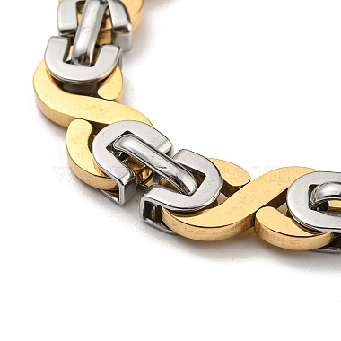 Two Tone 304 Stainless Steel Infinity Link Chain Bracelet(BJEW-B078-07GP)-2