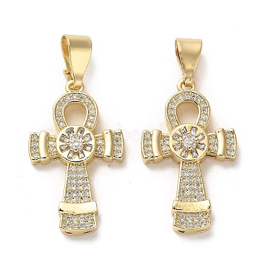 Golden Clear Symbol Brass+Cubic Zirconia Charms