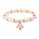 natürlichen Rosenquarz Perlen Armbänder(BJEW-JB09468)-3