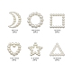 120pcs 6 anillos de unión de perlas de imitación de plástico abs de estilo(OACR-FS0001-02)-2