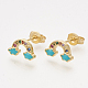 Brass Cubic Zirconia Stud Earrings(EJEW-S201-169D)-1