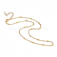 304 Stainless Steel Link Chains Necklaces, with Brass Curb chain extender, Golden, 16.10 inch(40.9cm)(NJEW-JN02932-01)