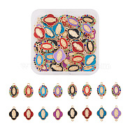 DIY Jewelry Making Finding Kits, Including Zinc Alloy Enamel Connector Charms & Pendants, Oval & Flower with Virgin Pattern, Mixed Color, 20~23x13~14x2~3mm, Hole: 1.5~1.6mm, 32Pcs/box(DIY-TA0003-67)