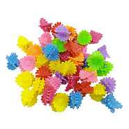 Kids Hair Accessories, Plastic Claw Hair Clips, Daisy, Mixed Color, 18x18mm, about 100pcs/bag(OHAR-S197-007I)
