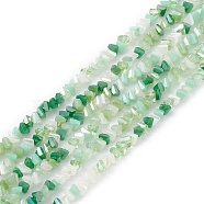 Gradient Color Electroplate Glass Bead Strands, AB Color Plated, Faceted, Triangle, Dark Sea Green, 4x3.5x3mm, Hole: 0.8mm, about 133~144pcs/strand, 14.49~15.55 inch(36.8~39.5cm)(GLAA-E042-02B)