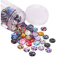 Flatback Glass Cabochons for DIY Projects, Dome/Half Round, Mixed Color, 18x5mm, 140pcs/box(GGLA-PH0004-27B)