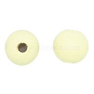 Spray Painted Natural Wood Beads, Round, Light Yellow, 15~16mm, 774pcs/980g(WOOD-WH0023-22A-05)