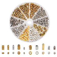 490Pcs 10 Style Tibetan Style Spacer Beads, Cadmium Free & Lead Free, Mixed Tube Shape, Antique Silver & Antique Golden, 5~13x3~6mm, Hole: 1~2.5mm(FIND-NB0003-36)