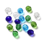 Glass K9 Glass, Imitation Austrian Crystal Beads, Faceted, Round, Mixed Color, 10mm, Hole: 1.4mm(GLAA-H024-15B)