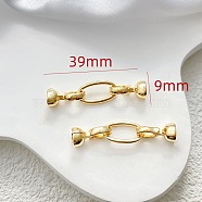 Brass Fold Over Clasps, for Jewelry Making, Golden, 39x9mm(PW-WG76280-05)