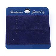 Plastic Display Card, with Velours, Used For Earring and Earring Pendant, Midnight Blue, 50x45x1mm(CDIS-R031-05)